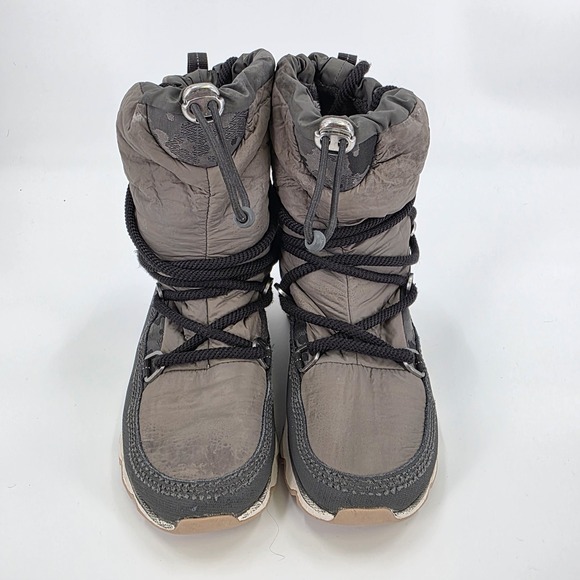 SOREL KINETIC BOOTS WOMENS SIZE 7 GRAY WINTER WATERPROOF SLOUCH DURABLE LACE UP - Picture 2 of 12